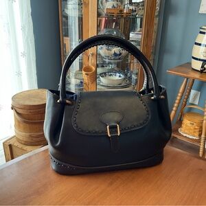 Dooney & Bourke Florentine Black Leather Flap Satchel